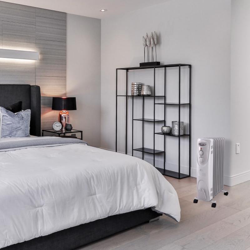 Perfect Aire 1PHL25M Radiator Heater shown in a bedroom