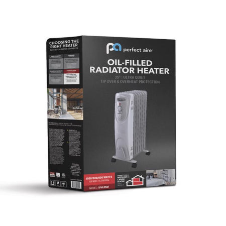 Perfect Aire 1PHL25M Radiator Heater packaged in a box