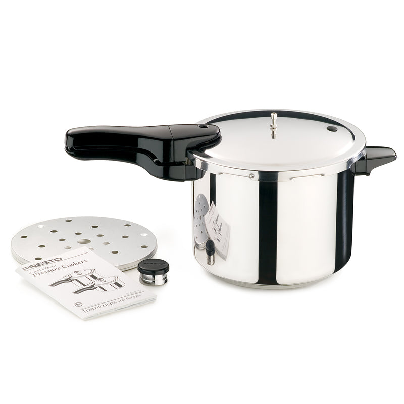 Presto 4 Quart Stainless Steel Pressure Cooker 01341 package contents 