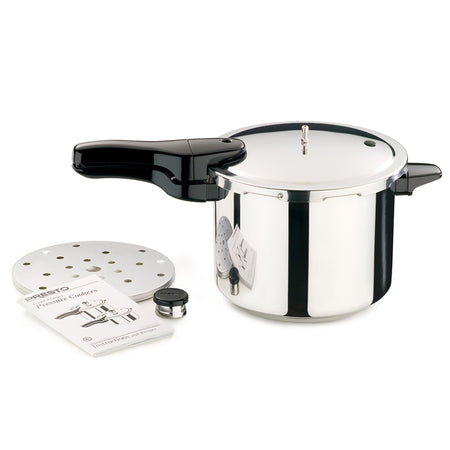 Presto 6 Quart Stainless Steel Pressure Cooker 01362 package contents