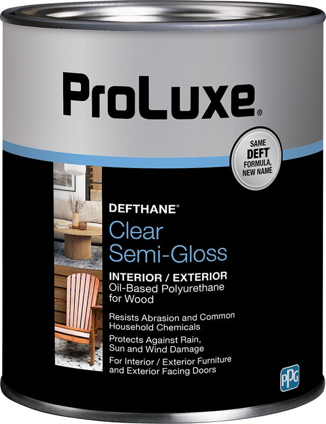 ProLuxe Defthane Interior / Exterior Polyurethane Semi-Gloss Quart