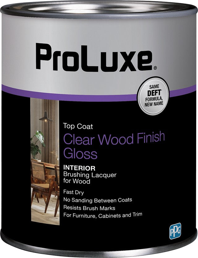 ProLuxe Interior Brushing Lacquer Clear Wood Finish Gloss Quart