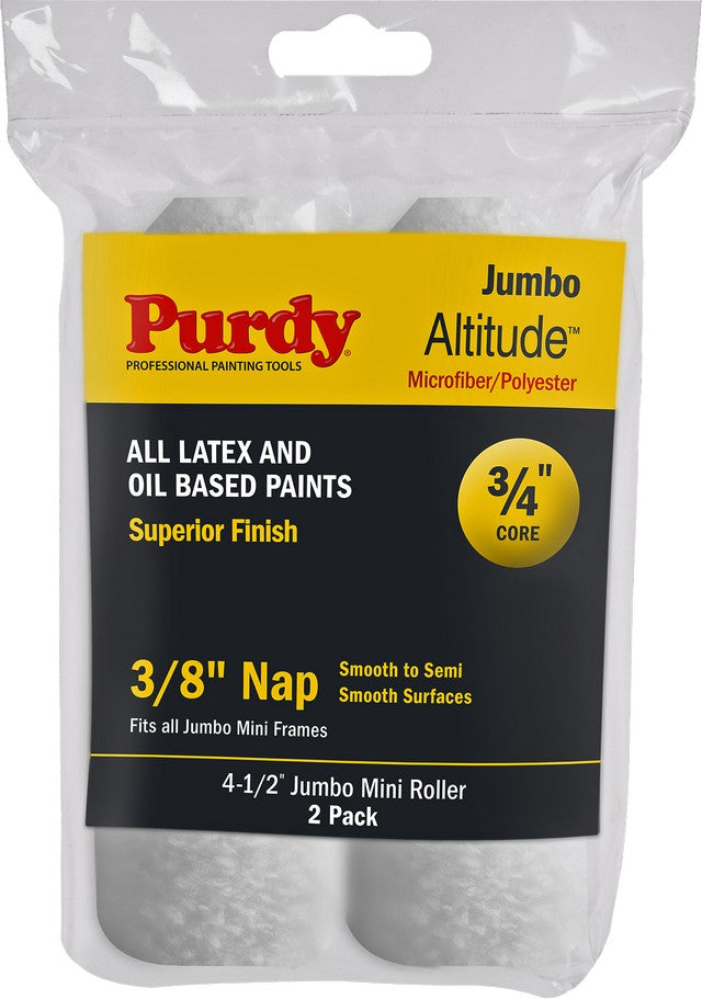 Purdy Jumbo Altitude mini roller cover packaging with yellow and black label.