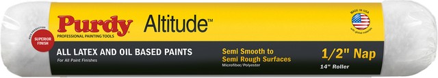 Purdy Altitude roller with yellow and black label on a white background