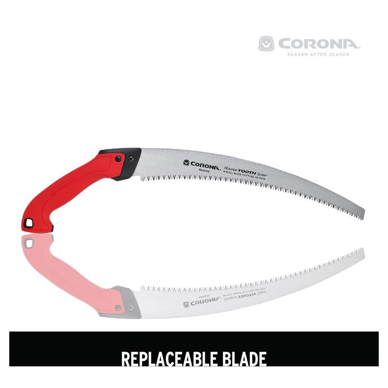 Corona RazorTOOTH RS16020 5 in. Carbon Steel Curved Pruning Saw shown on a white background.