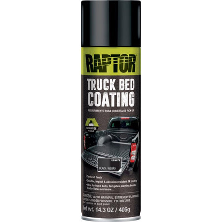 Raptor truck bed coating spray can on a white background