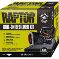 Raptor roll-on bed liner kit packaging with yellow and black design.