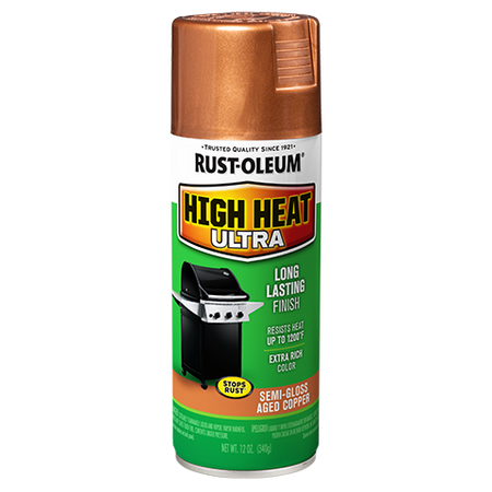 Rust-Oleum Ultra High Heat Spray Paint Semi-Gloss Aged Copper