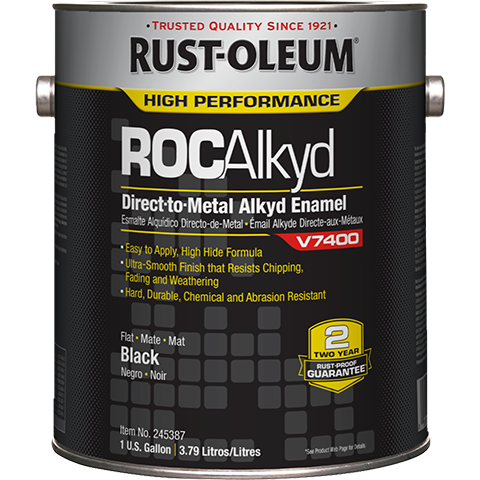 Rust-Oleum High Performance RocAlkyd DTM Enamel Gallon Black