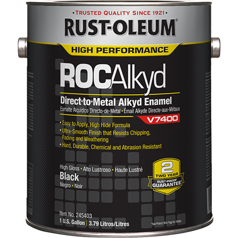 Rust-Oleum High Performance RocAlkyd DTM Enamel Gallon High Gloss Black
