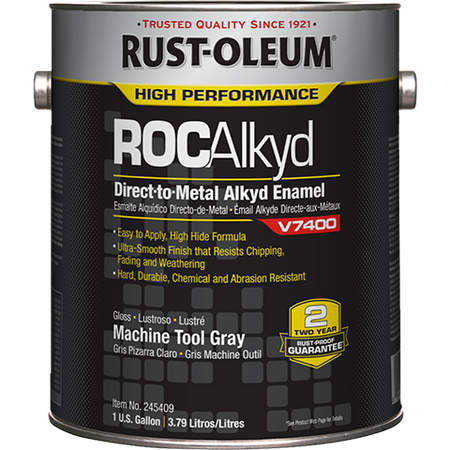 Rust-Oleum High Performance RocAlkyd DTM Enamel Gallon Gloss Machine Tool Gray