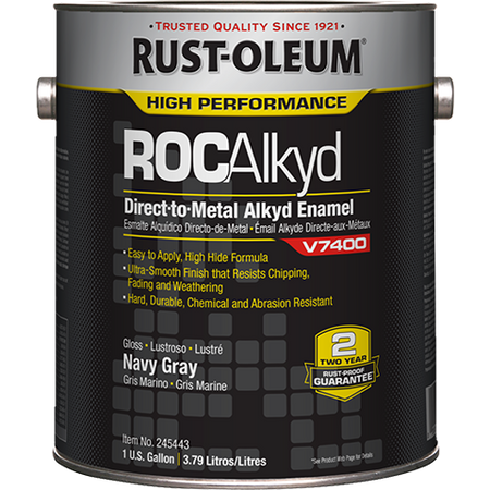 Rust-Oleum High Performance RocAlkyd DTM Enamel Gallon Navy Gray