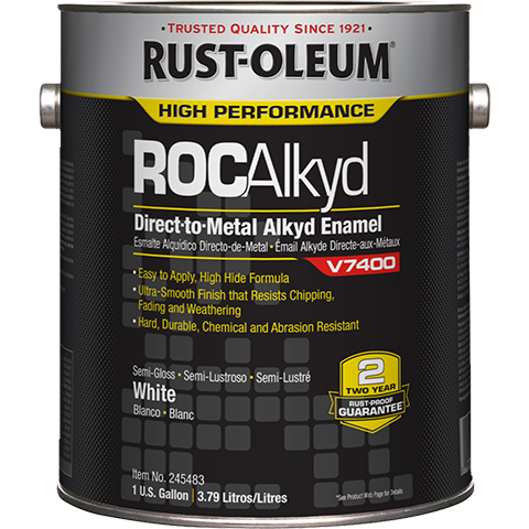 Rust-Oleum High Performance RocAlkyd DTM Enamel Gallon Semi-Gloss White