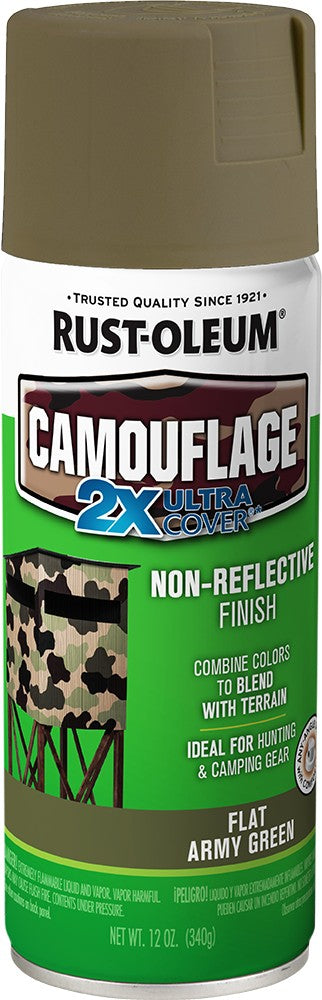 Rust-Oleum 2X Camouflage Specialty Spray Paint Flat Army Green