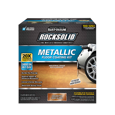 Rust-Oleum RockSolid Polycuramine® Metallic Floor Coating Kit Amaretto