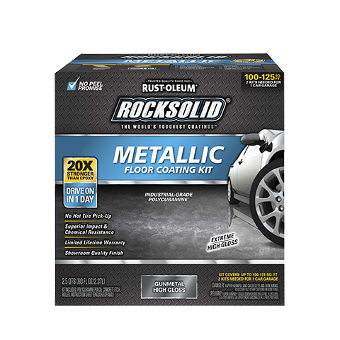 Rust-Oleum RockSolid Polycuramine® Metallic Floor Coating Kit Gunmetal
