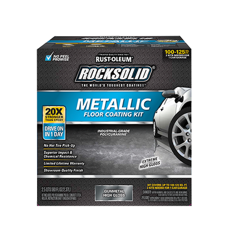 Rust-Oleum RockSolid Polycuramine® Metallic Floor Coating Kit Gunmetal