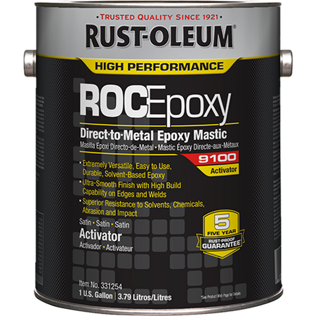 Rust-Oleum High Performance RocEpoxy 9100 System Low VOC DTM Epoxy Mastic Satin Activator Gallon 331254