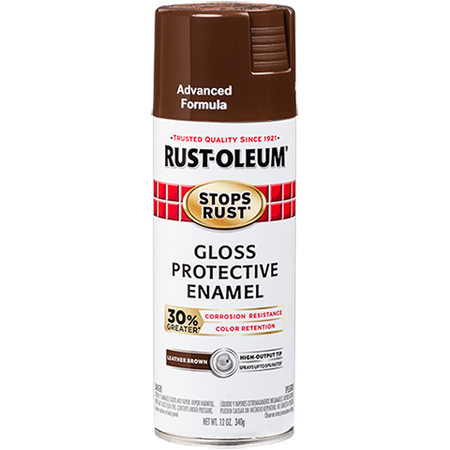 Rust-Oleum Stops Rust Advanced Spray Paint Gloss Leather Brown
