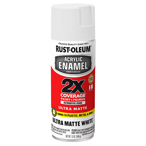Rust-Oleum Acrylic Automotive Enamel 2X Spray Paint Ultra Matte White