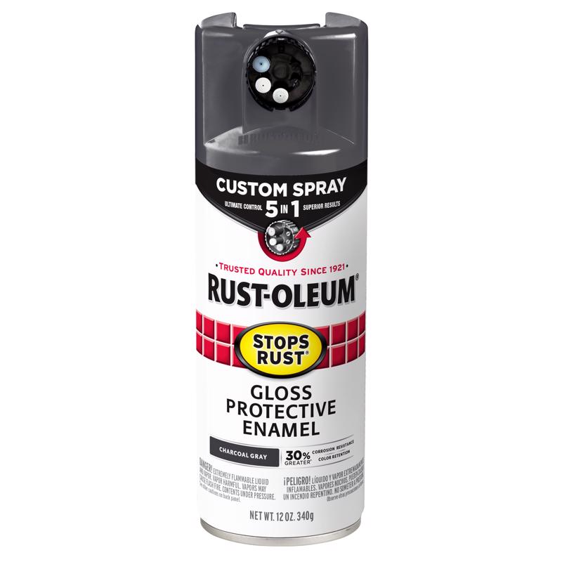 Rust-Oleum Stops Rust Custom Spray 5-in-1 Spray Paint Charcoal Gray 376888
