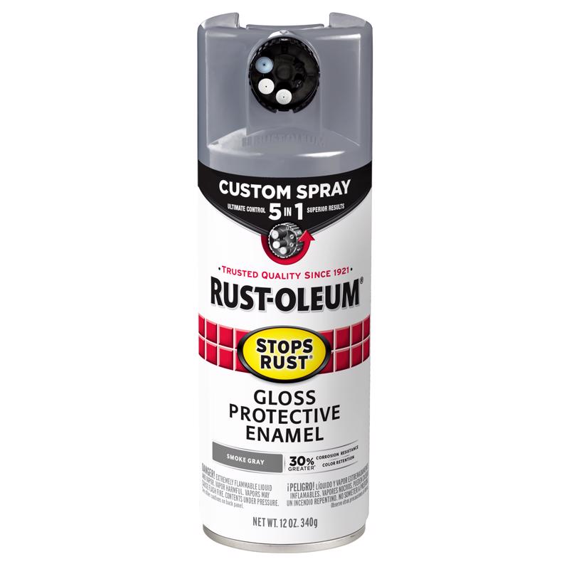 Rust-Oleum Stops Rust Custom Spray 5-in-1 Spray Paint Smoke Gray 376897
