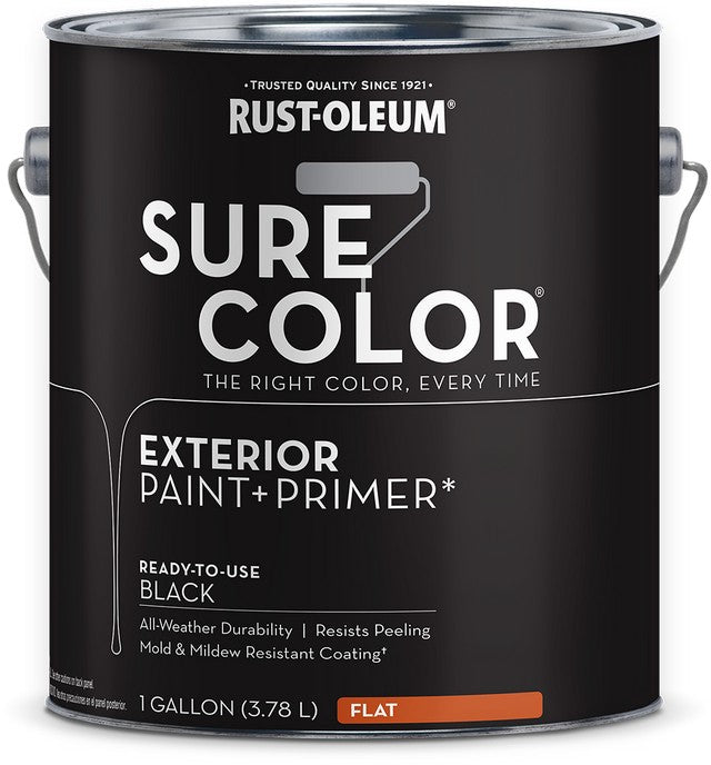Rust-Oleum Sure Color Paint + Primer Gallon Flat Black 394669