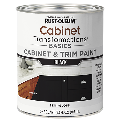 Rust-Oleum Cabinet Transformations Basics Cabinet & Trim Paint Black Semi-Gloss Quart