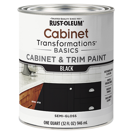 Rust-Oleum Cabinet Transformations Basics Cabinet & Trim Paint Black Semi-Gloss Quart