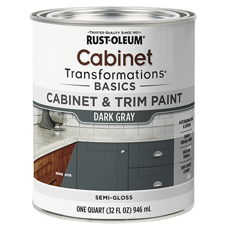 Rust-Oleum Cabinet Transformations Basics Cabinet & Trim Paint Dark Gray Semi-Gloss Quart