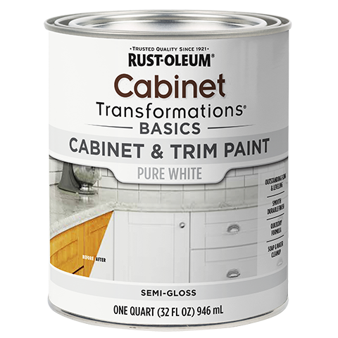 Rust-Oleum Cabinet Transformations Basics Cabinet & Trim Paint Pure White Semi-Gloss Quart