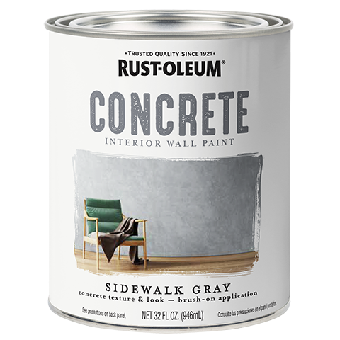 Rust-Oleum Concrete Interior Wall Paint Quart Sidewalk Gray