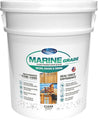 White 5 gallon bucket of Seal-Once Marine Grade wood sealer with label on a white background