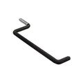 Black metal handle with a spring on a white background