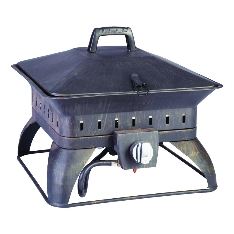 Living Accents 18.7 in. W Porcelain/Steel Square Propane Fire Pit - Thumbnail 2