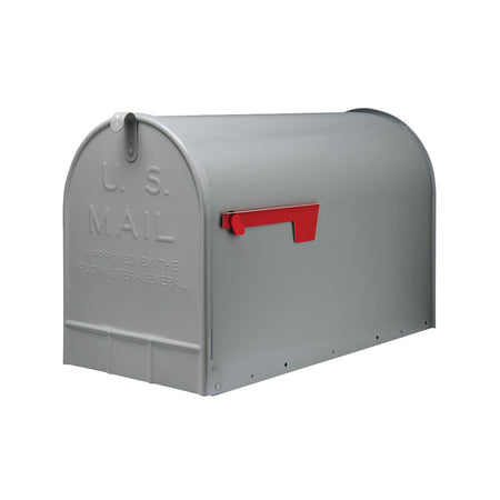 Gibraltar Mailboxes Stanley Classic Galvanized Steel Post Mount Gray Mailbox ST2000AM