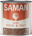 Can of Saman Seal, Stain & Poly in Cocoa color on a white background