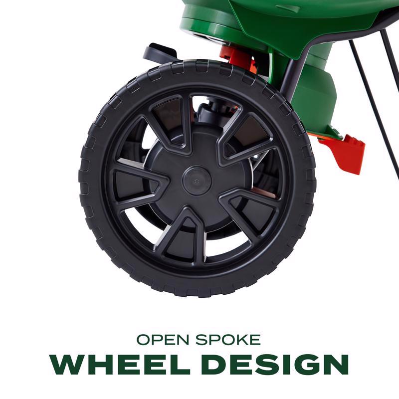 Scotts Turf Builder EdgeGuard Mini Broadcast Spreader 76121 wheel design image