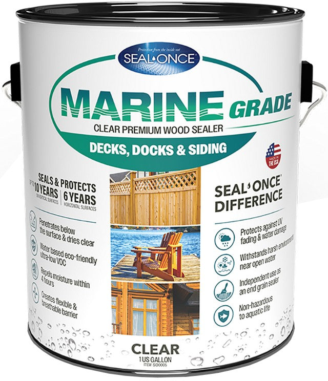 Seal Once Marine Grade Premium Clear Wood Sealer Gallon SO0005