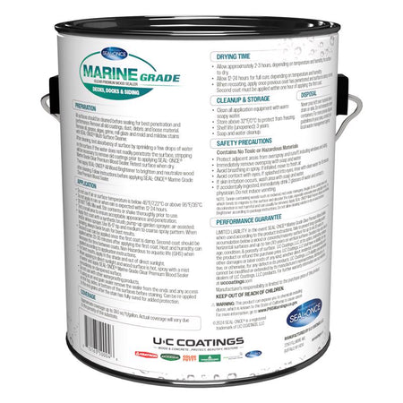Seal Once Marine Grade SO0005 Waterproofer gallon can back label