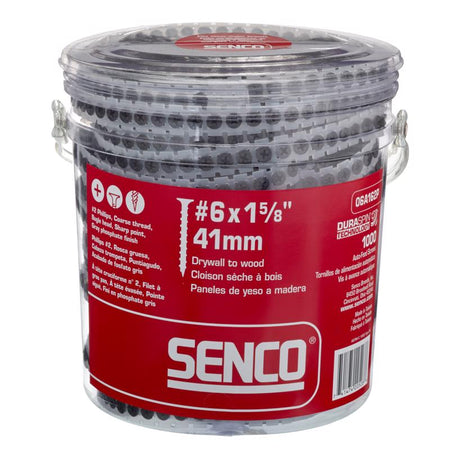 Senco DuraSpin Collated Drywall Screws 1000-Count 6 x 1-5/8 inch tub