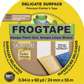 Frog Tape 1 Inch tape packaging with a green frog character on a yellow background