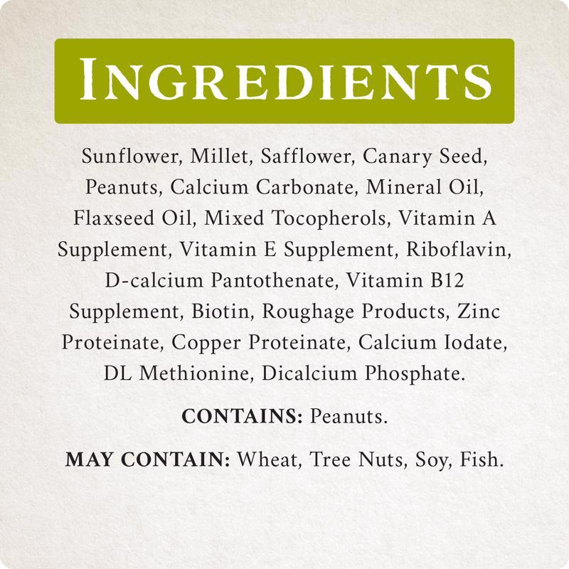 Songbird Selections Perfect Balance Wild Bird Food 13624 ingredients