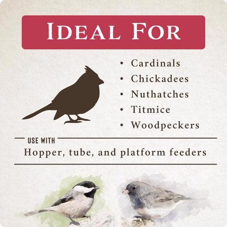 Songbird Selections Songbird Crunch Wild Bird Seed ideal bird types infographic