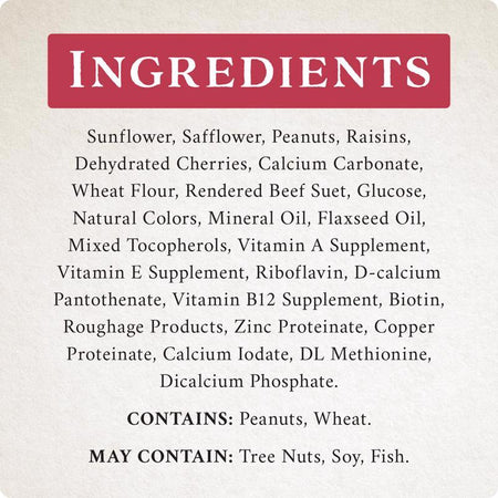 Songbird Selections Songbird Crunch Wild Bird Seed ingredients