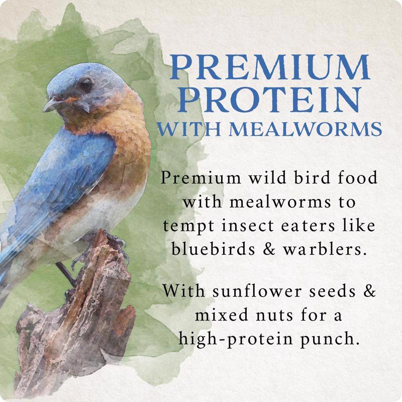 Songbird Selections Premium Protein with Mealworms Wild Bird Food product highlights