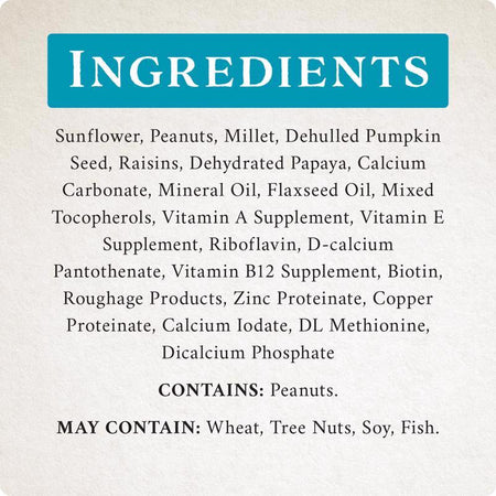 Songbird Selections No Waste Supreme Wild Bird Food ingredients