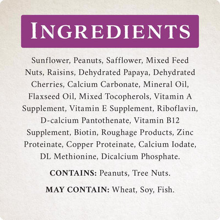 Songbird Selections Berry Burst ingredients