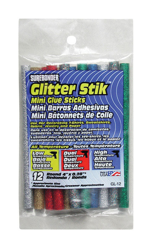 Surebonder Glitter Stik Mini Glue Sticks 12-Pack GL-12V