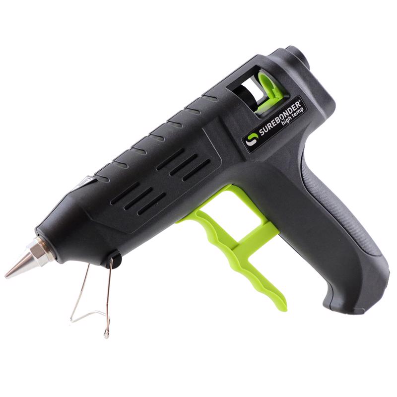 Surebonder HE-750W Professional Series High Temperature Glue Gun shown on the built-in stand.